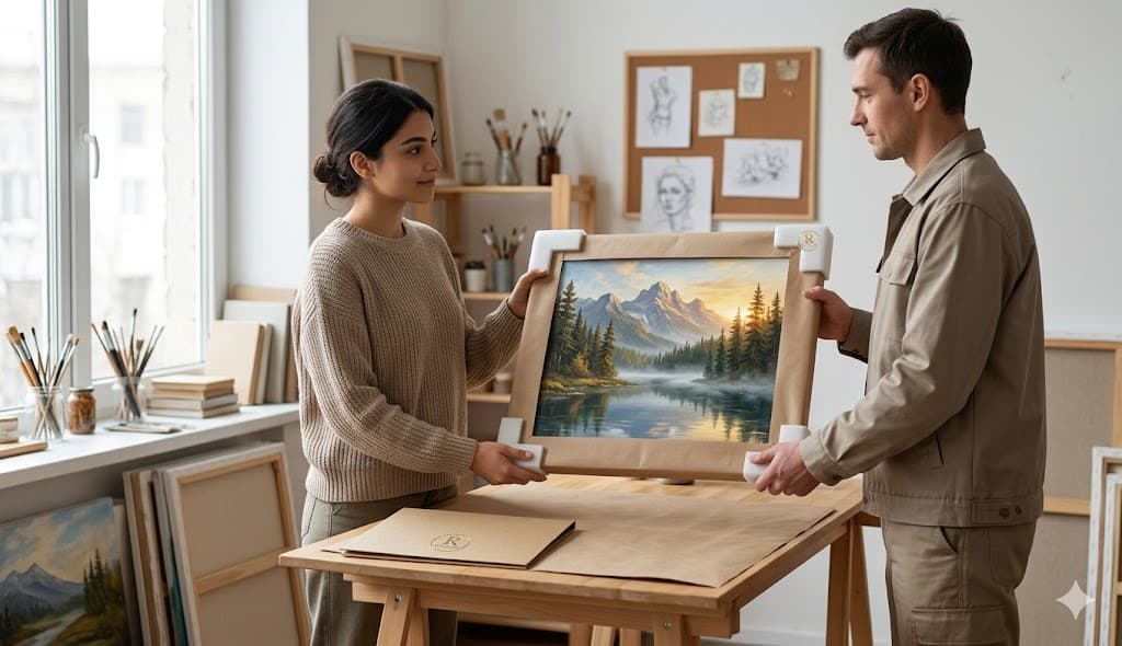 Creator sending a painting